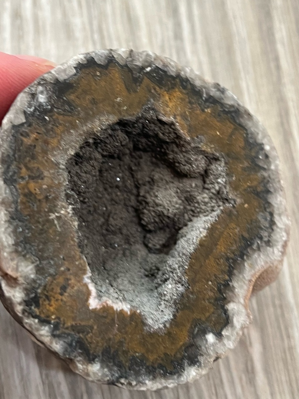 1/2 Geode Brown Crystal Rock Specimen Home Decor